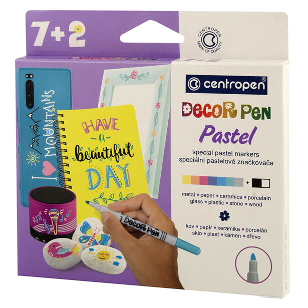Centropen Značkovač 2738/7 + 2 Decor pen Pastel