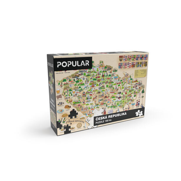 Puzzle - Mapa Českej republiky, 160 ks