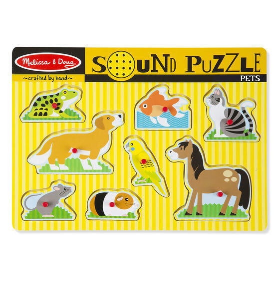 Drevené puzzle so zvukmi - domáce zvieratá