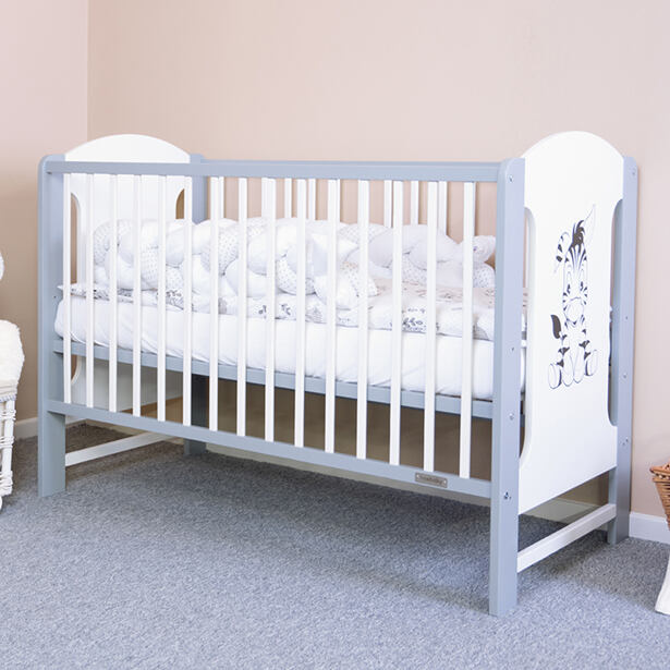 Detská postieľka New Baby ELSA Zebra bielo-šedá