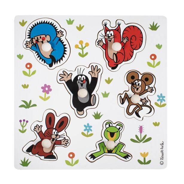 Detoa Dřevěné vkládací puzzle Krtek