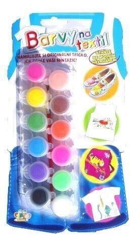 SMT Barvy na textil - 12 ks + štětec