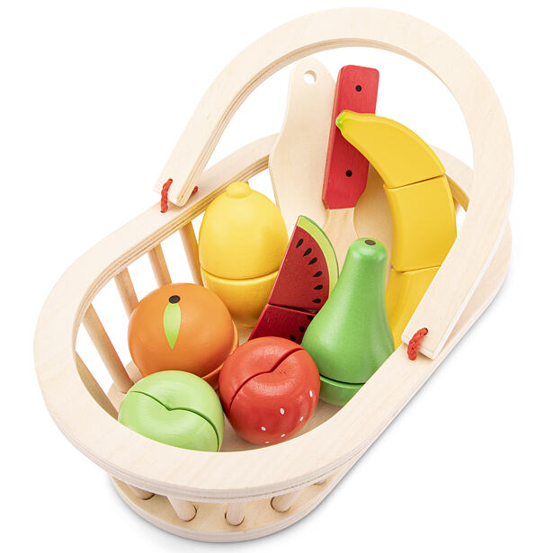 New Classic Toys Sada krájení - košík s ovocem
