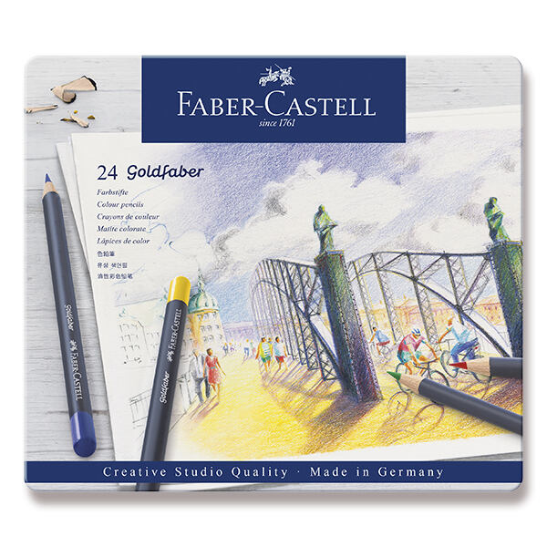 FABER-CASTELL Pastelky Goldfaber, 24 barev, plechová krabička