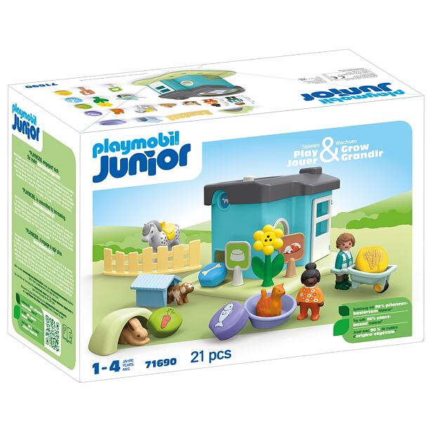 Playmobil Junior: Ustájení zvířat s dávkovačem krmiva