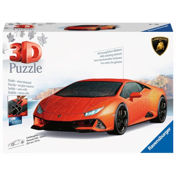 Ravensburger Lamborghini Huracán Evo oranžové 3D Puzzle 108 dílků