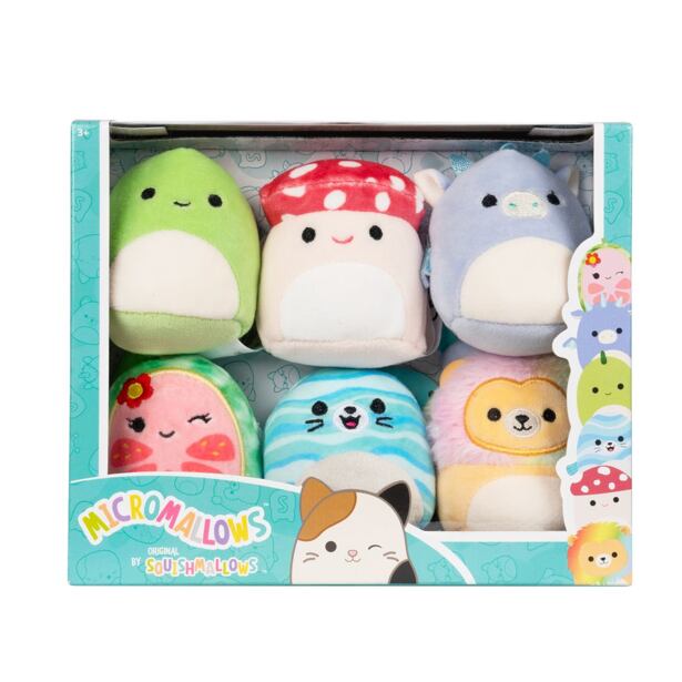SQUISHMALLOWS Micromallows 6Pack - Lev, Dinosaur, Guajava, Hríbik, Drak, Tuleň