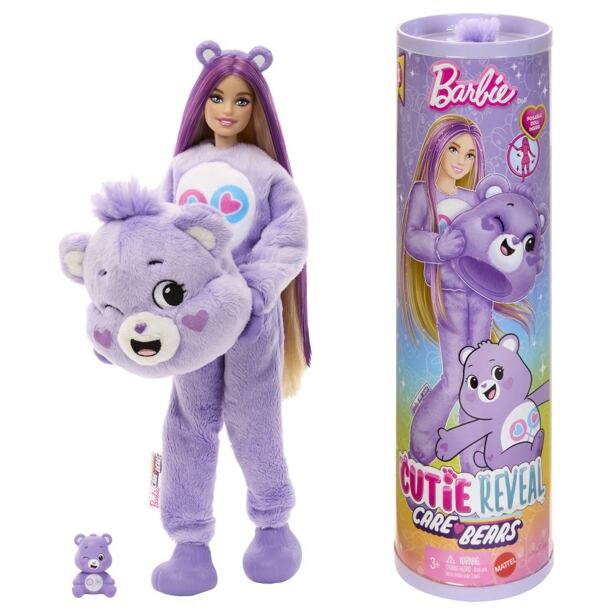 Mattel Barbie CUTIE REVEAL BARBIE A STAROSTLIVÍ MACKO - FIALOVÁ