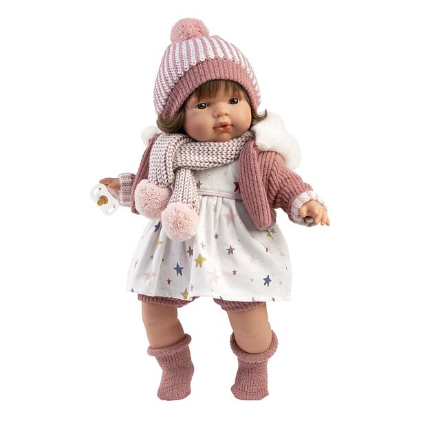 Llorens 38574 LOLA realistická bábika so zvukmi a mäkkým látkovým telom 38 cm