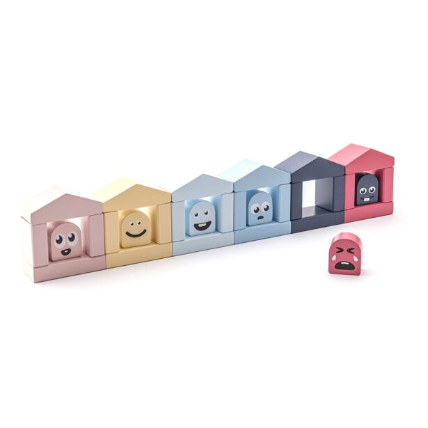 Cubika Pastel Barevné domečky - dřevěná stavebnice 30 dílů