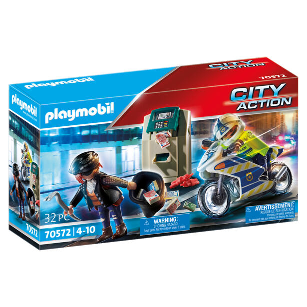 Playmobil Policejní motorka: Pronásledování lupiče