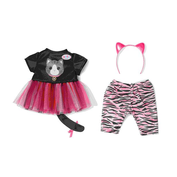 BABY born Kleid mit Katzenmotiv, 43 cm