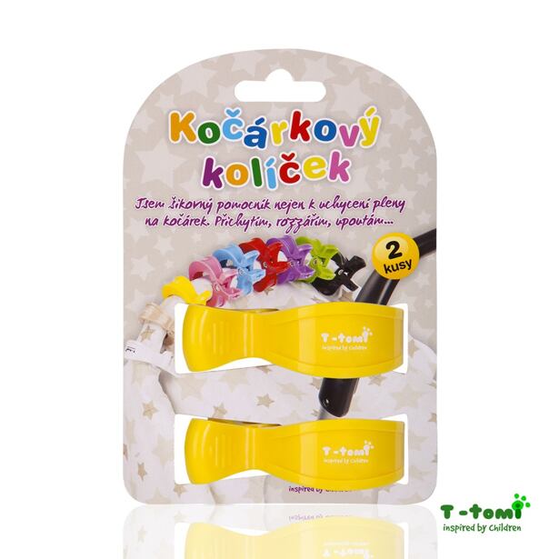 T-TOMI Kočíkový kolíček, yellow / žltý