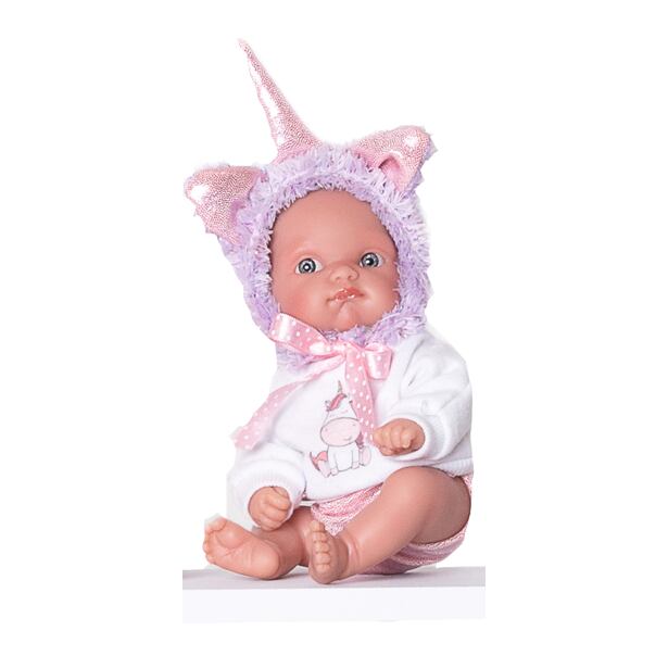 Antonio Juan 85105 Jednorožec fialový - realistická bábika bábätko s celovinylovým telom - 21 cm