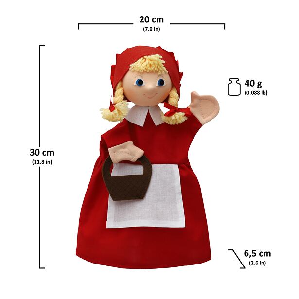 Moravská ústředna Čiapočka s vrkočmi 30cm, maňuška