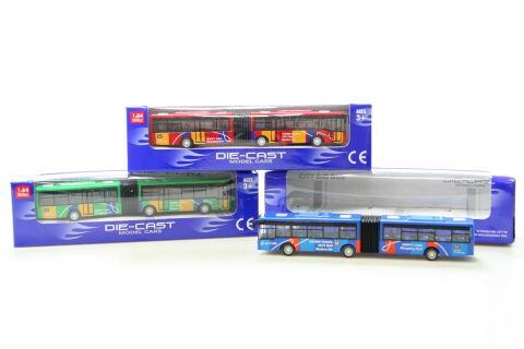 DIE-CAST Autobus kĺbový, 3 farby