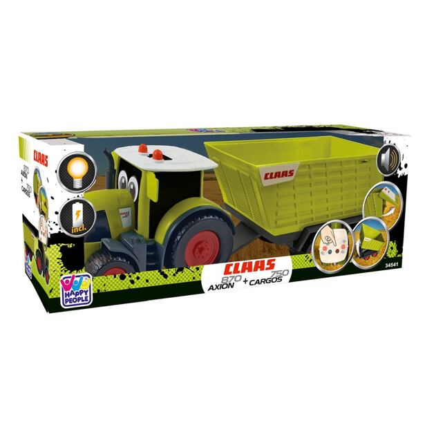 HAPPY PEOPLE Traktor s prívesom CLAAS KIDS AXION 870 + Cargos 750