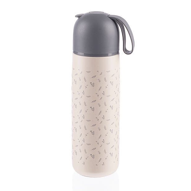 Zopa Termoska na tekutiny se silikonovým držákem 400 ml - růžová