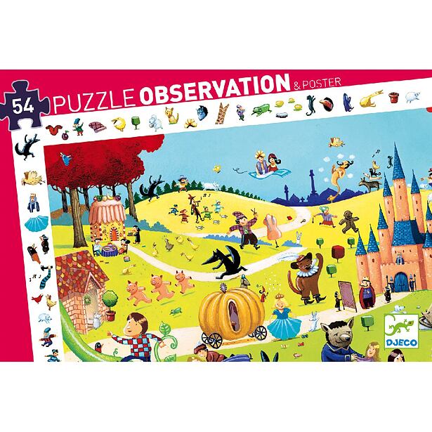 DJECO Vyhledávací puzzle Pohádky 54 dílků