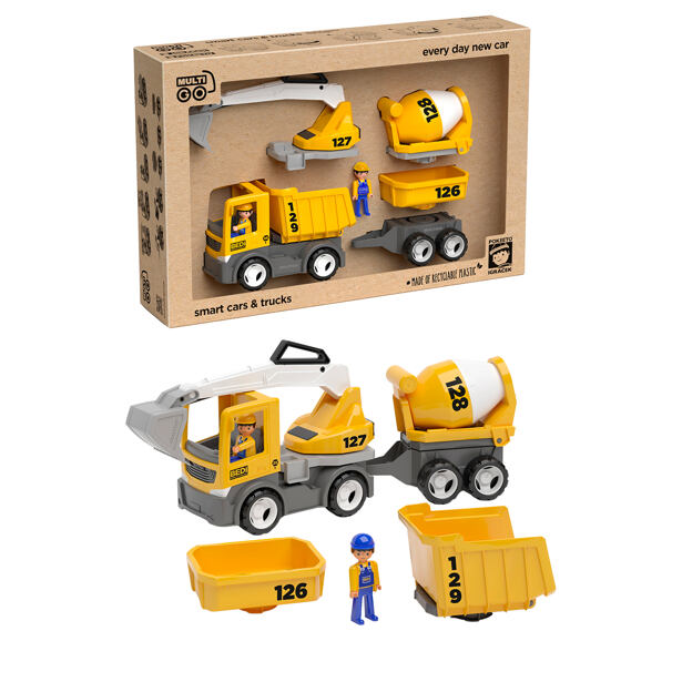 ECO MultiGO Build set - figurky Igráčků stavbařů s auty