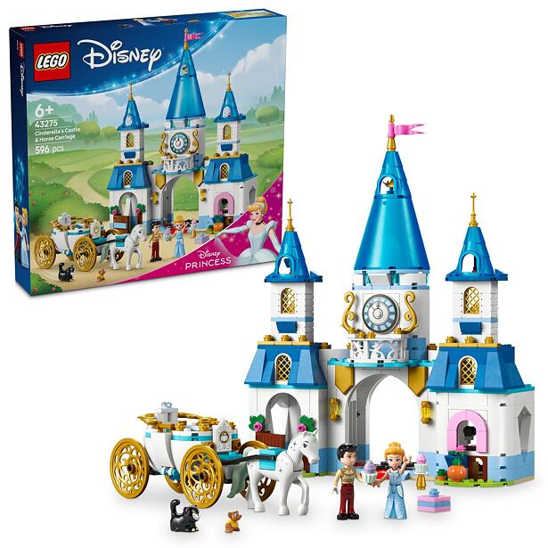 LEGO® Disney 43275 Popoluškin zámok a kočiar s koňmi