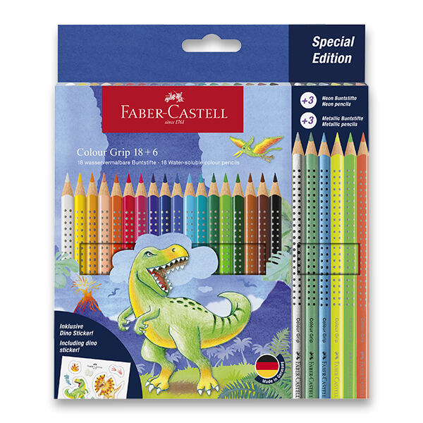 FABER-CASTELL Pastelky Colour Grip Dinosaurus 24 ks