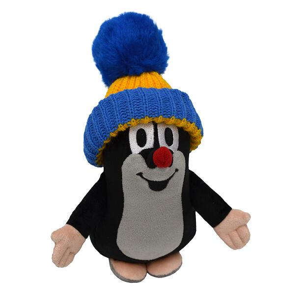 Moravská ústredňa Krtko 20 cm čiapka modro-žltá