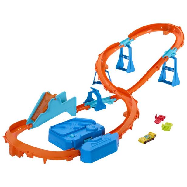 Set gonflabil Hot Wheels Track Creator cu booster