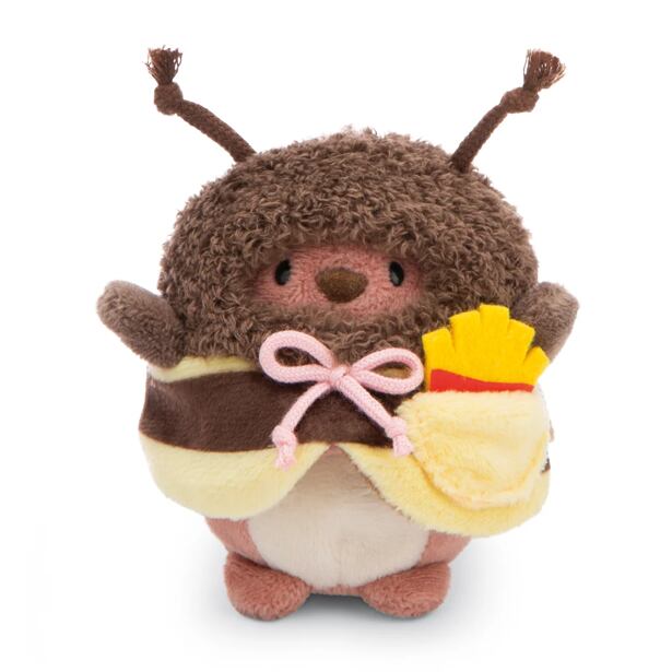 NICI MyMochi Medvídek Nomo 8cm v kostýmu včelky a hranolkami plyš