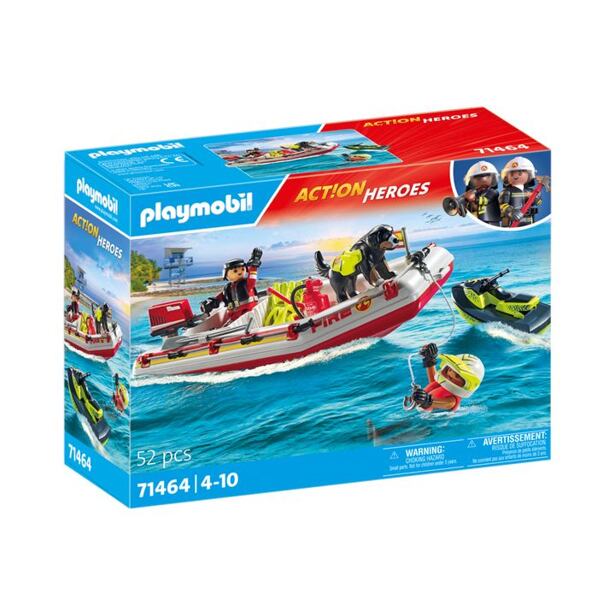 Playmobil Hasičský člun s vodním skútrem