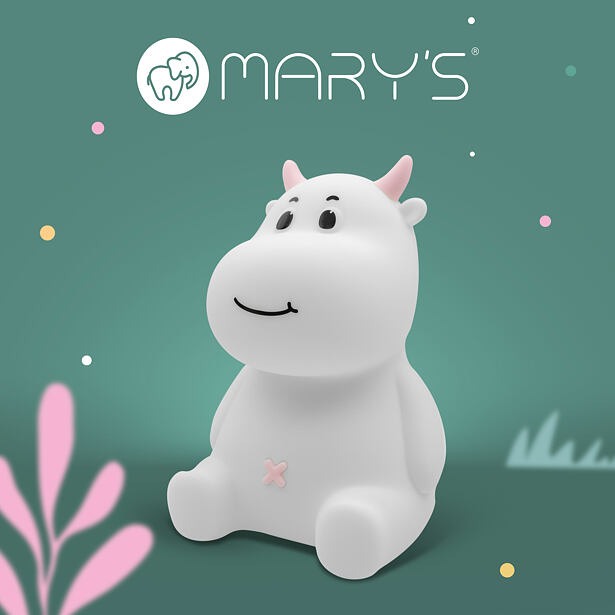 Mary's LED Silikónová nočná lampička RGB kravička ružová