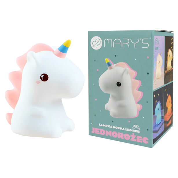 Mary's LED Silikonová noční lampička RGB - jednorožec