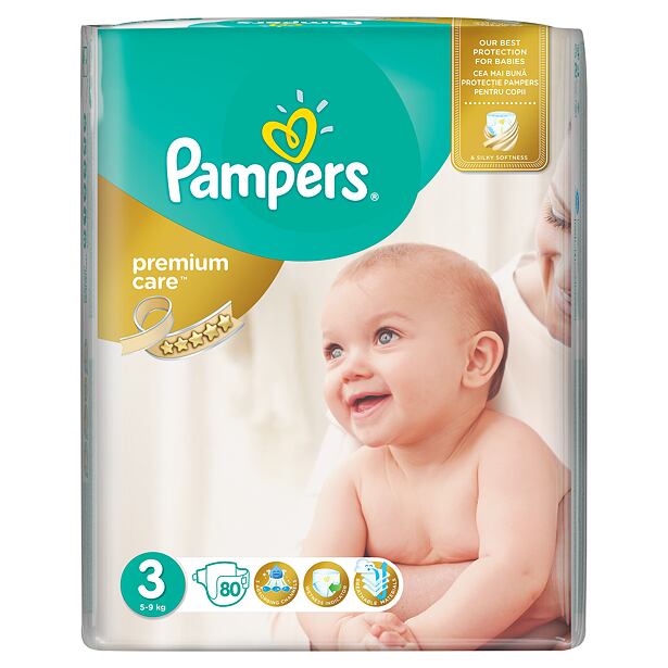 Pampers Premium Care Veľ. 3, 80 ks