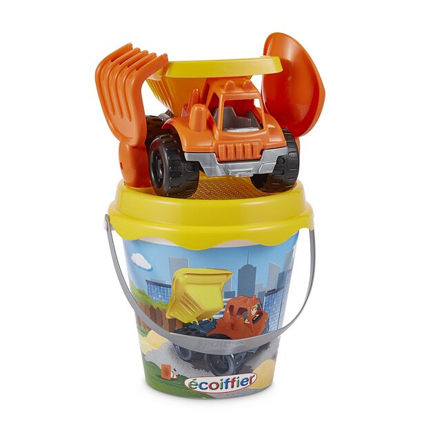 Ecoiffier Vedierko so stavebným autom a príslušenstvom, 17 cm