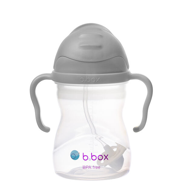 b.box Hrnček so slamkou - sivý 240 ml