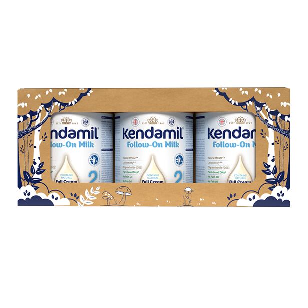 Kendamil pokračovacie mlieko 2 DHA+ (3× 800 g), rozprávkové balenie s divadlom O troch prasiatkach