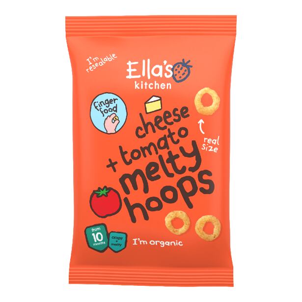 Ella's Kitchen BIO Chrumkavé krúžky so syrom a paradajkami (20 g)