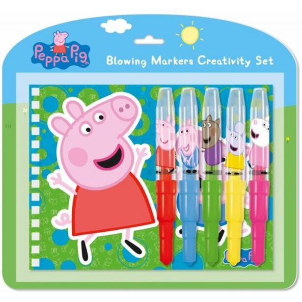 Set s fúkacími fixami a notesom Prasiatko Peppa