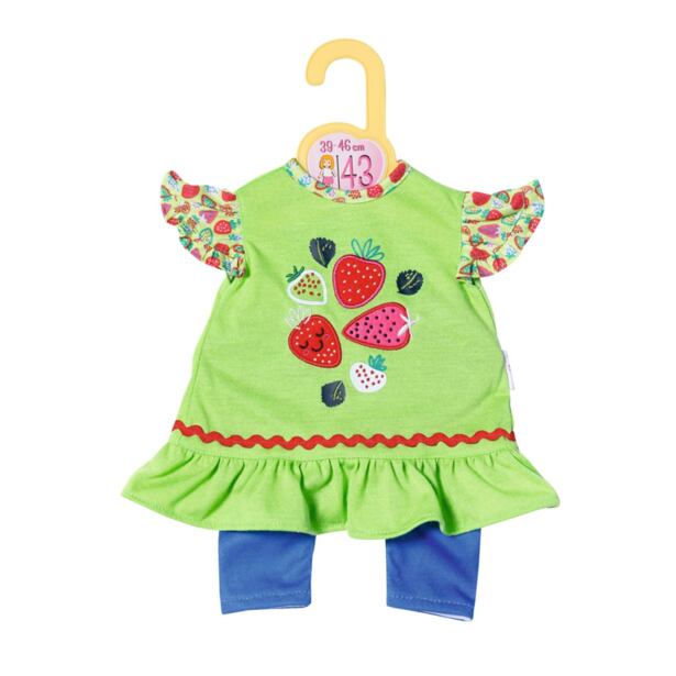 Zapf Creation Dolly Moda Šatičky a legíny s jahůdkami, 43 cm