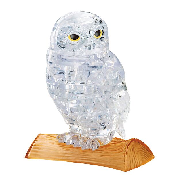 3D Krystal puzzle Sova biela