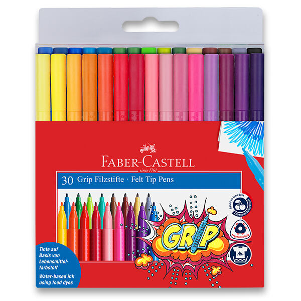 FABER-CASTELL Dětské fixy Grip 30 barev