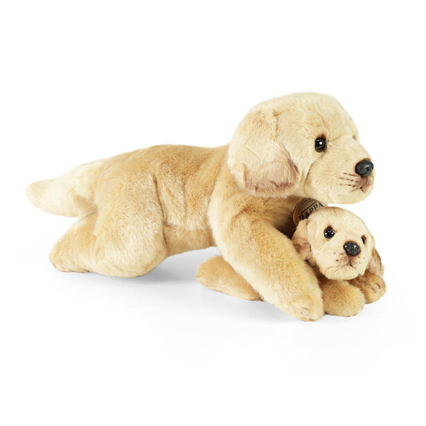 Rappa Plyšový pes labrador s mláďaťom ležiaci 25 cm ECO-FRIENDLY