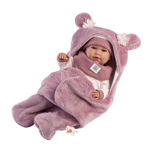 Llorens 74130 NEW BORN realistická bábika bábätko so zvukmi a mäkkým látkovým telom 42 cm