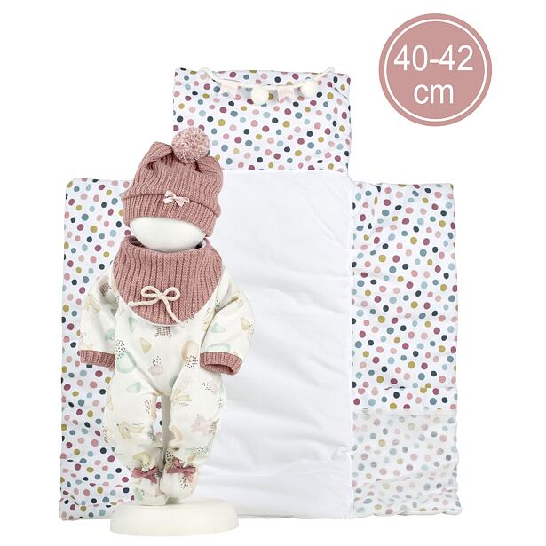 Llorens M738-88 Obleček pre bábiku bábätko NEW BORN veľkosti 40–42 cm s doplnkami