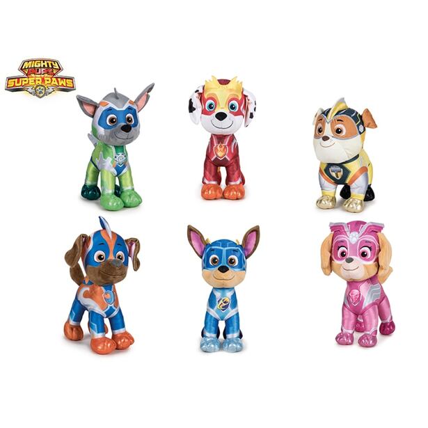 Mikro Paw Patrol Super Mighty Pups plyšové 19cm, 6 druhov