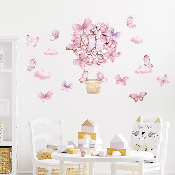 Sipo Nástenné samolepky do detskej izby, Pink Butterflies