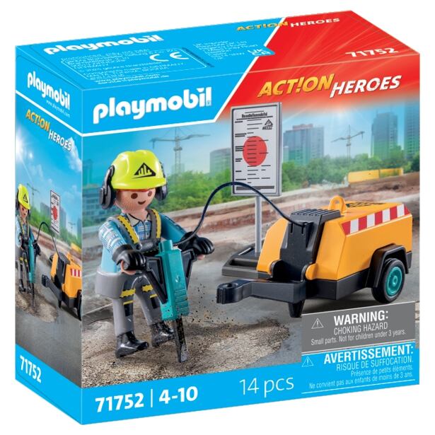 Playmobil Stavebný robotník so zbíjačkou