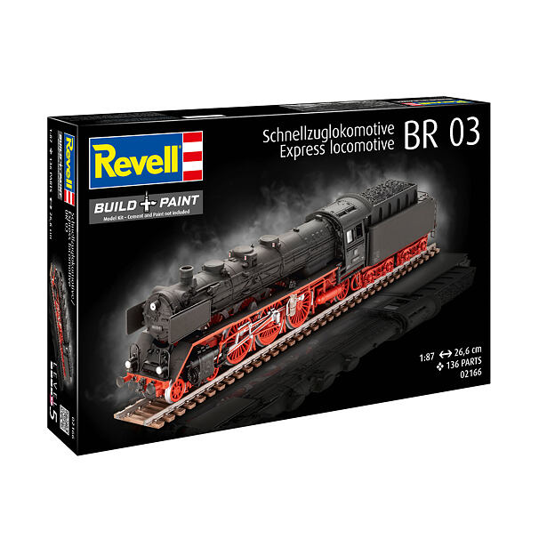 Revell Plastic ModelKit lokomotiva 02166 - Standard express locomotive 03 class with tender (1:87)