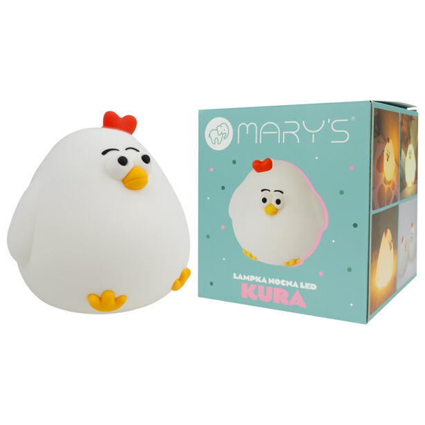 Mary's LED Silikonová noční lampička - slepička