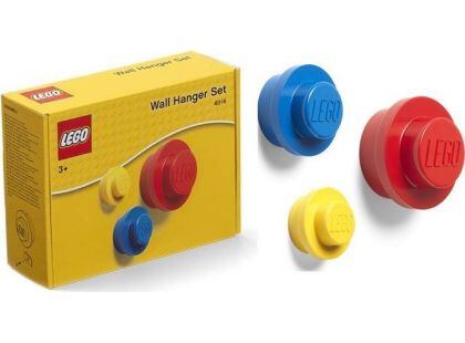LEGO vešiak na stenu, 3 ks - žltá, modrá, červená